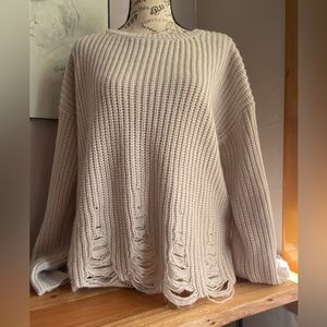 Size Med Poem & Thread distressed hem sweater